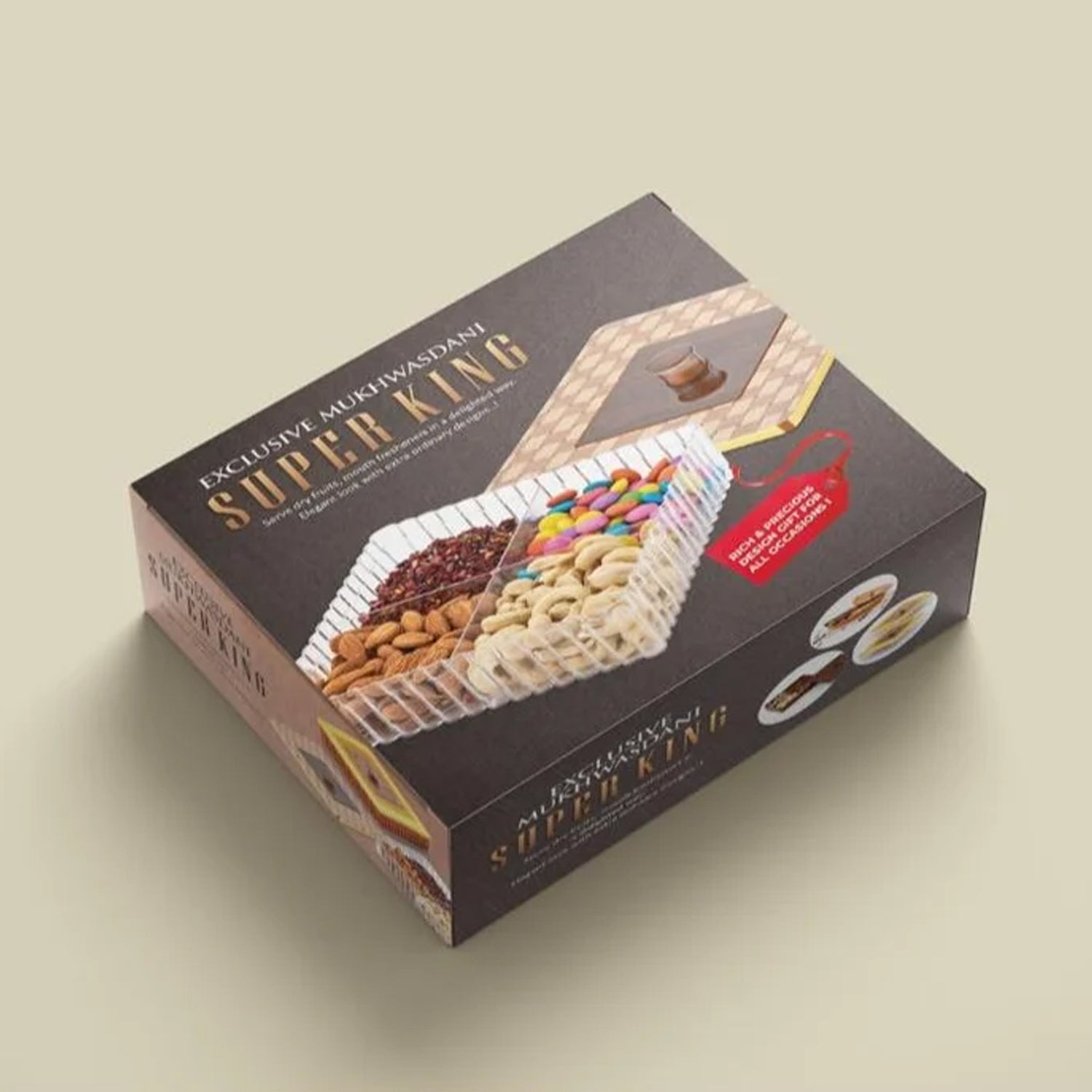 Plastic Super King Exclusive Mukhavasdani Dry Fruit boxes (1 Pc) Plastic Super King Exclusive Mukhavasdani Dry Fruit boxes (1 Pc)